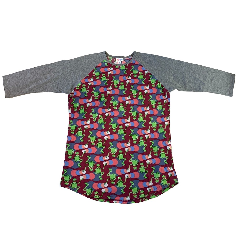 Disney LulaRoe Women's Randy‎ Shirt Sz L Kermit the Frog The Muppets